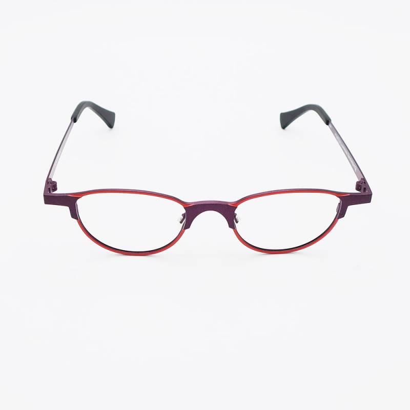 Petites lunettes en titane bicolore de cr�ateur MATTTEW pour femme forme ovale tendance Bordeaux